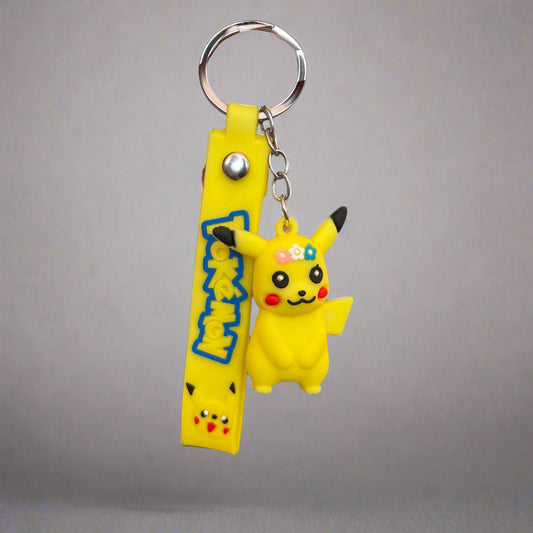 Pikachu Keychain - Pokémon PVC Rubber Keychain With Strap - Project M Shop