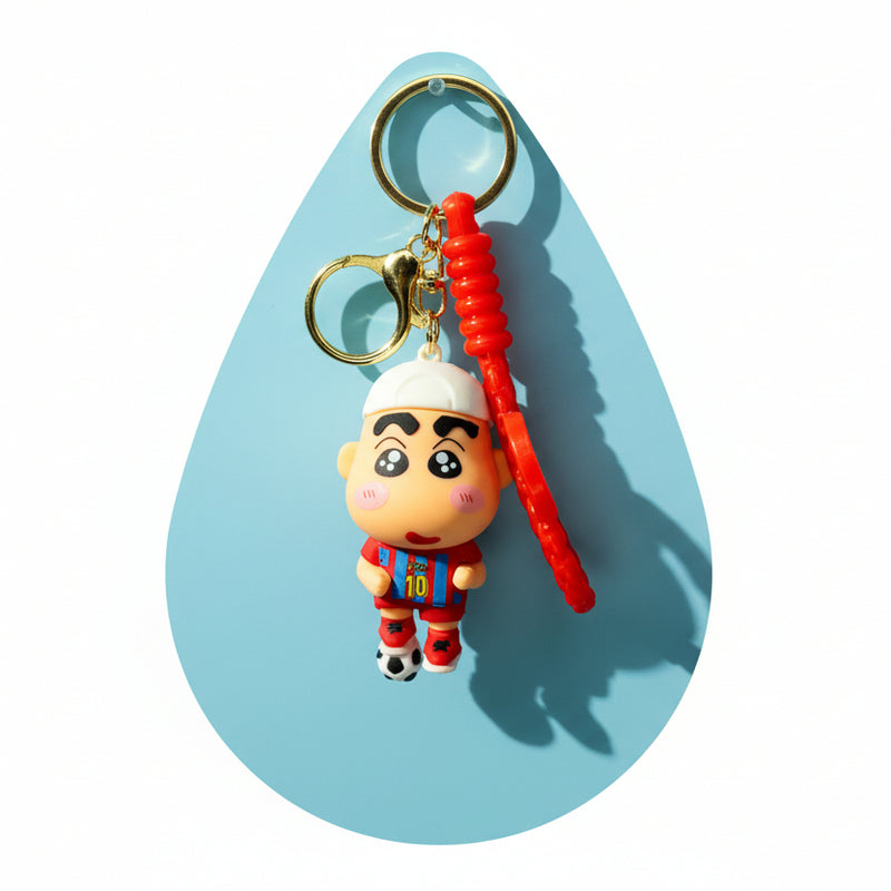 Shin-chan Football Keychain in Red Jersey - Premium PVC Quality - Project M Shop