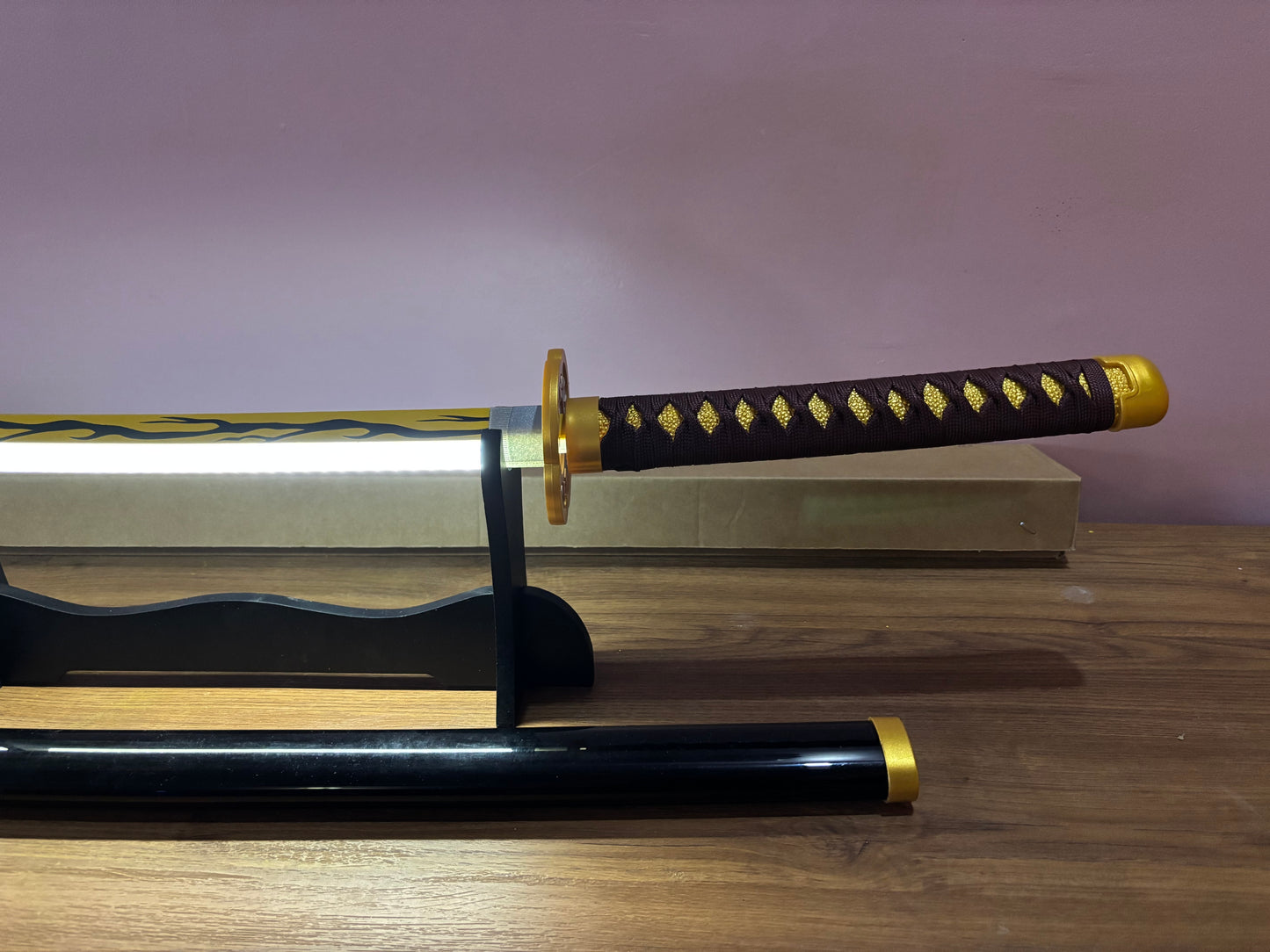 Glowing Katana Sword - Kaigaku LED Anime Cosplay Wooden Sword Inspired by Demon Slayer - Project M