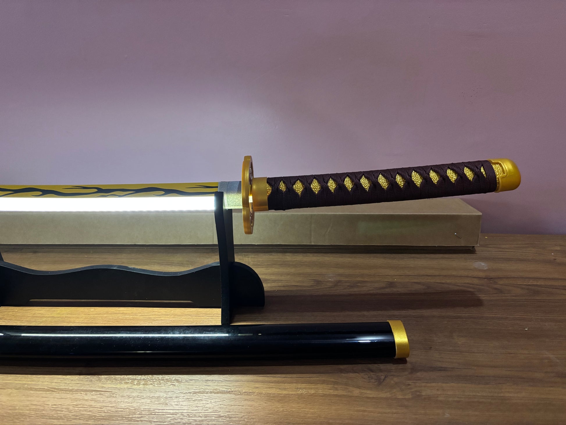 Glowing Katana Sword - Kaigaku LED Anime Cosplay Wooden Sword Inspired by Demon Slayer - Project M