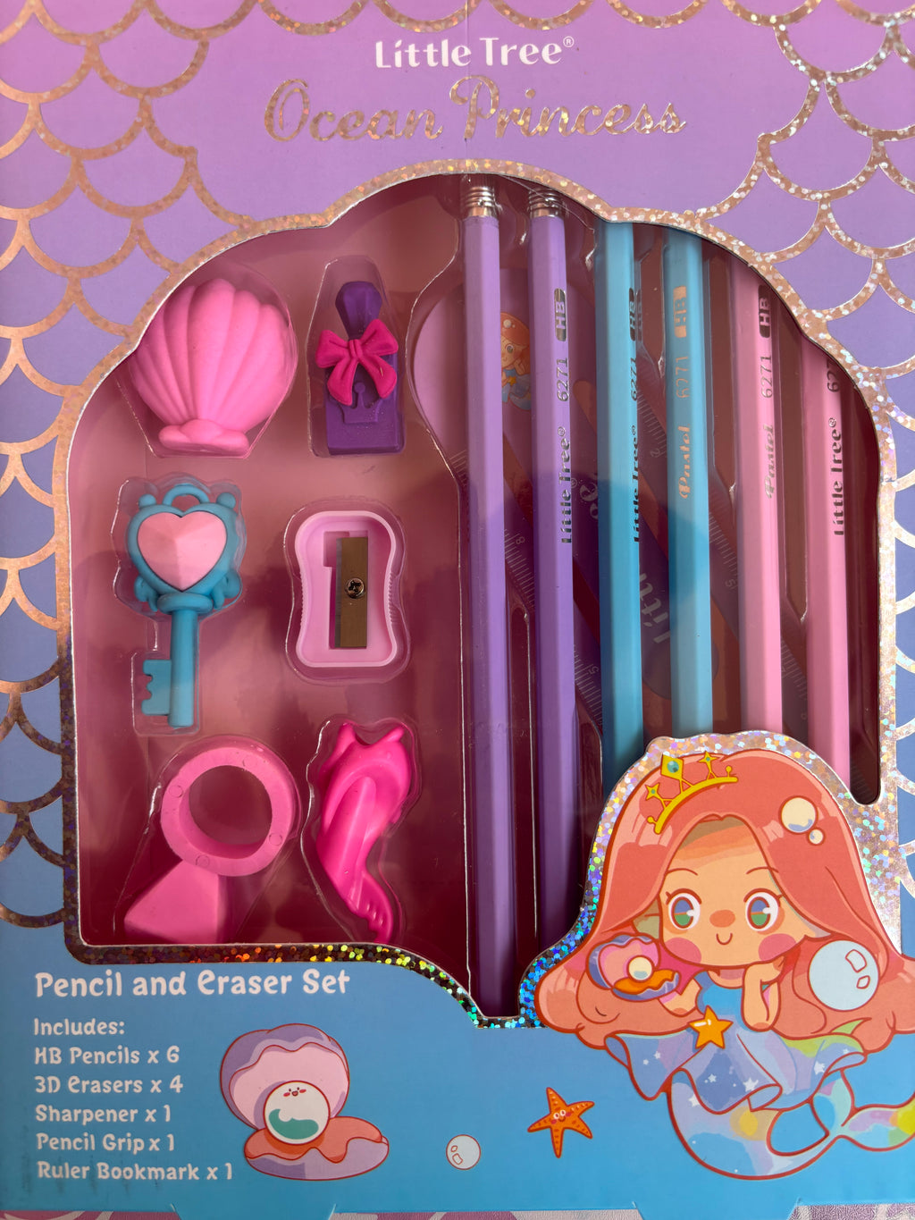 Ocean princess mermaid style stationery set - 13 pieces - Project M Shop