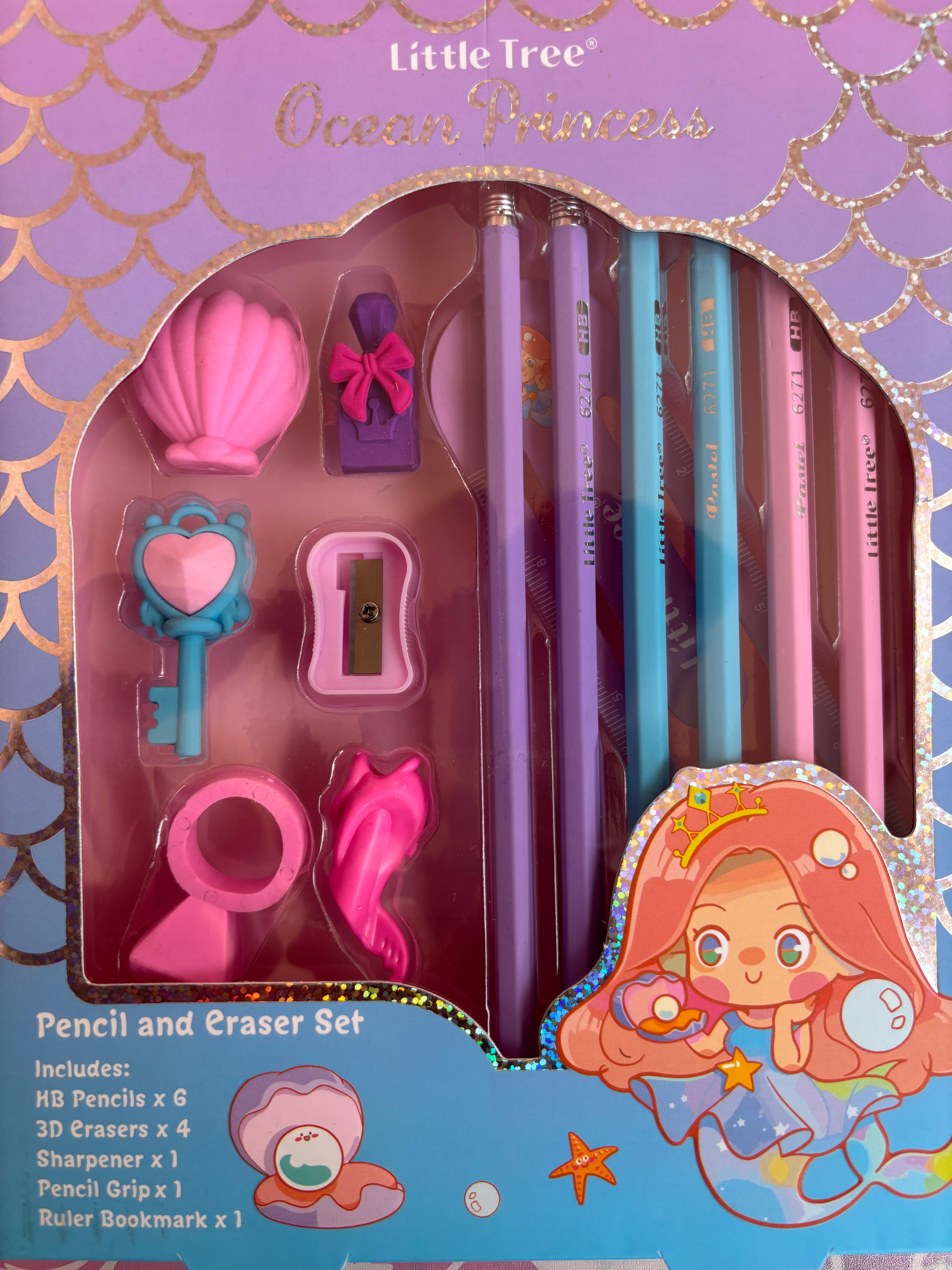 Ocean princess mermaid style stationery set - 13 pieces - Project M Shop
