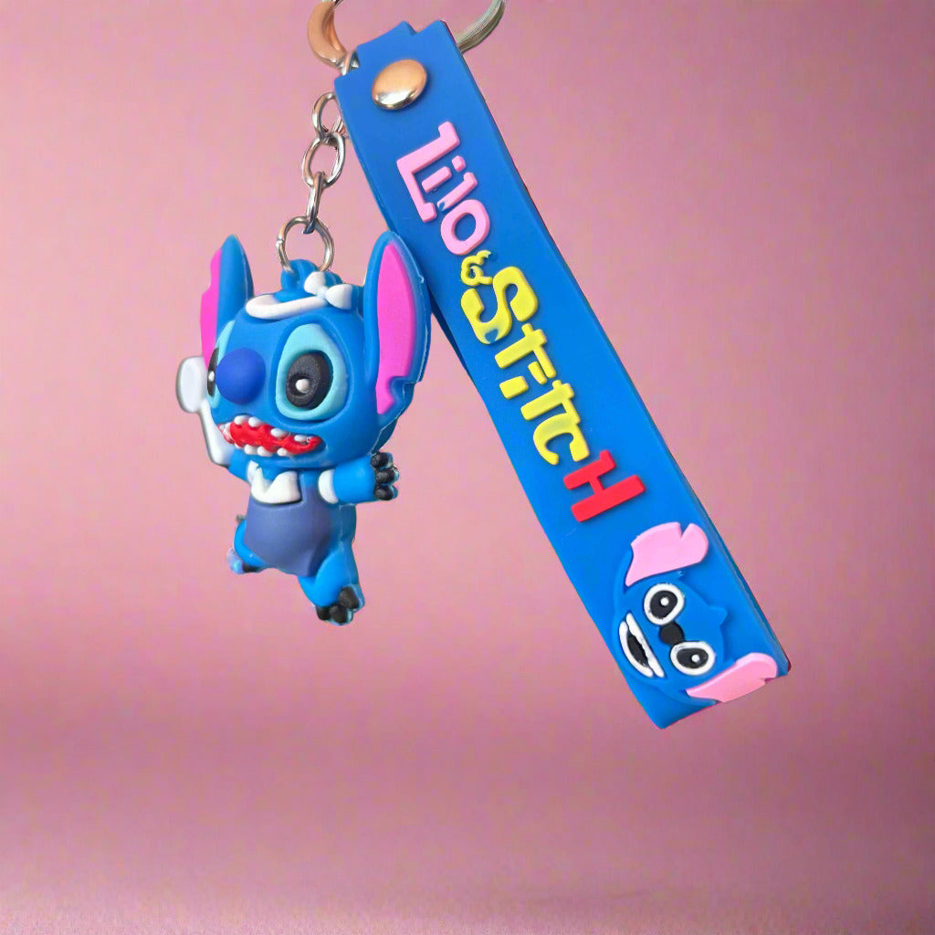 Stitch Chef Keychain with Strap - PVC Rubber Accessory - Project M Shop