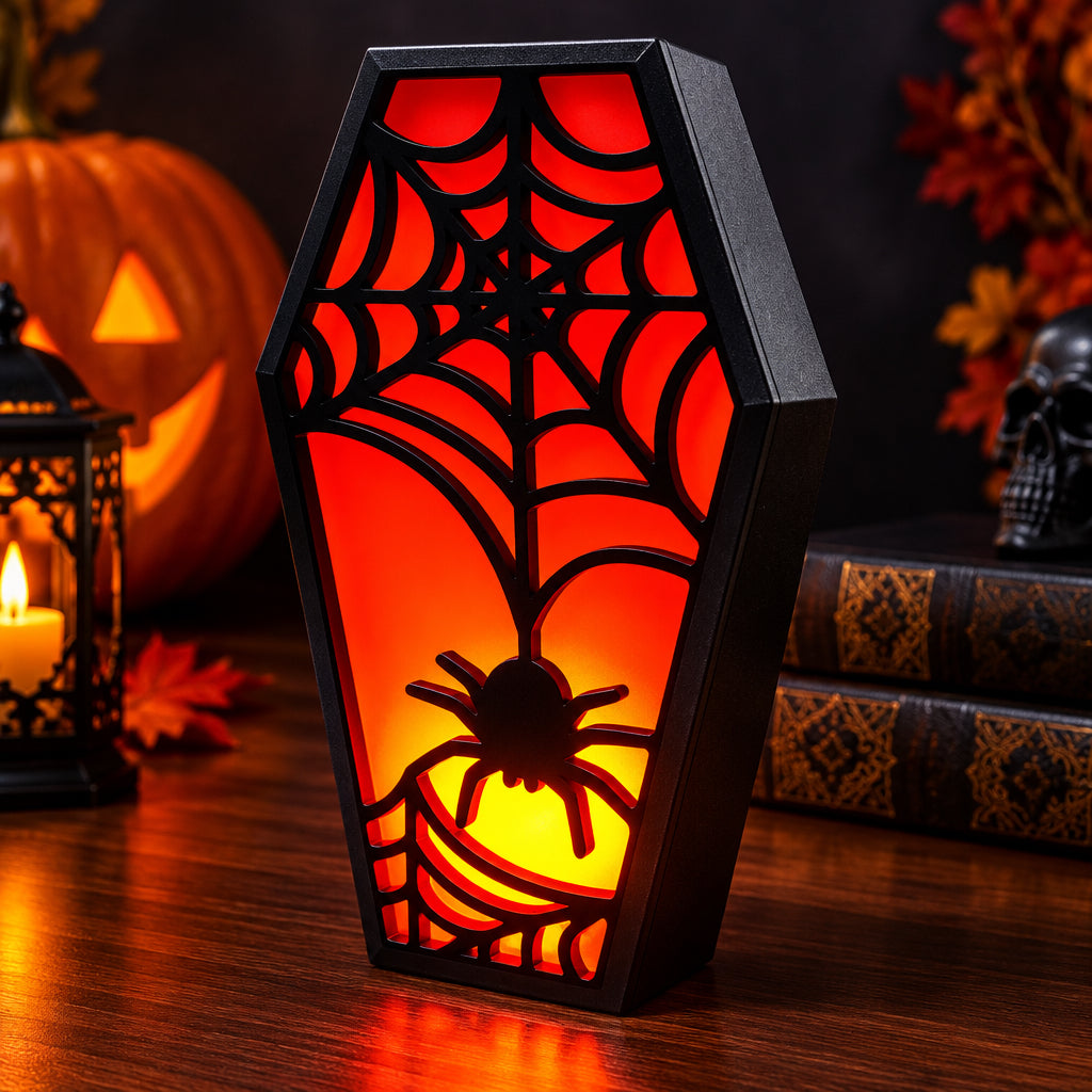 Coffin Style Scary Halloween Light Box - Set of 3 | Spooky Decor - photo 6