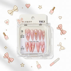 Rose & Hairclip Charm Long Press-On Nails - Size S - Project M Shop