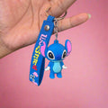 Stitch PVC Rubber Keychain with Strap Design - Project M Shop