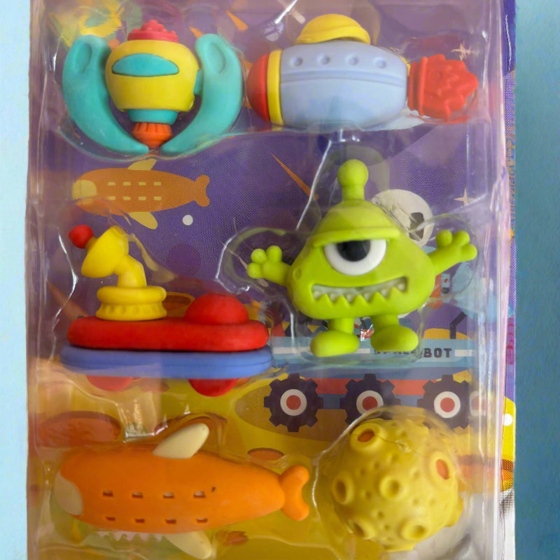 Space Theme Eraser Set For Kids - 6 Pieces - Project M Shop