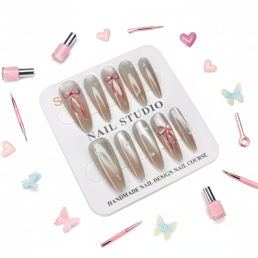 Beautiful Hair Accesories Printed Press-On Nails - Size S - Project M Shop