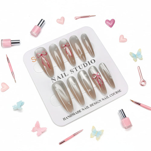 Beautiful Hair Accesories Printed Press-On Nails - Size S - Project M Shop