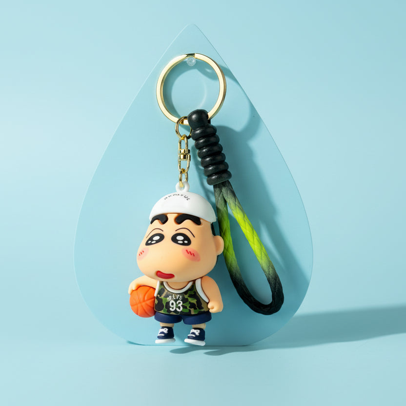 Shin-chan Football Keychain - Premium PVC Design with Red Football - Project M Shop