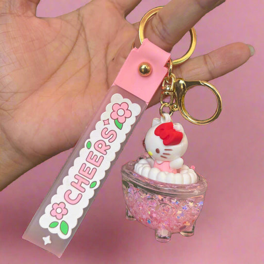 Hello Kitty Keychain - High Quality Acrylic Keychain with Strap - Project M Shop