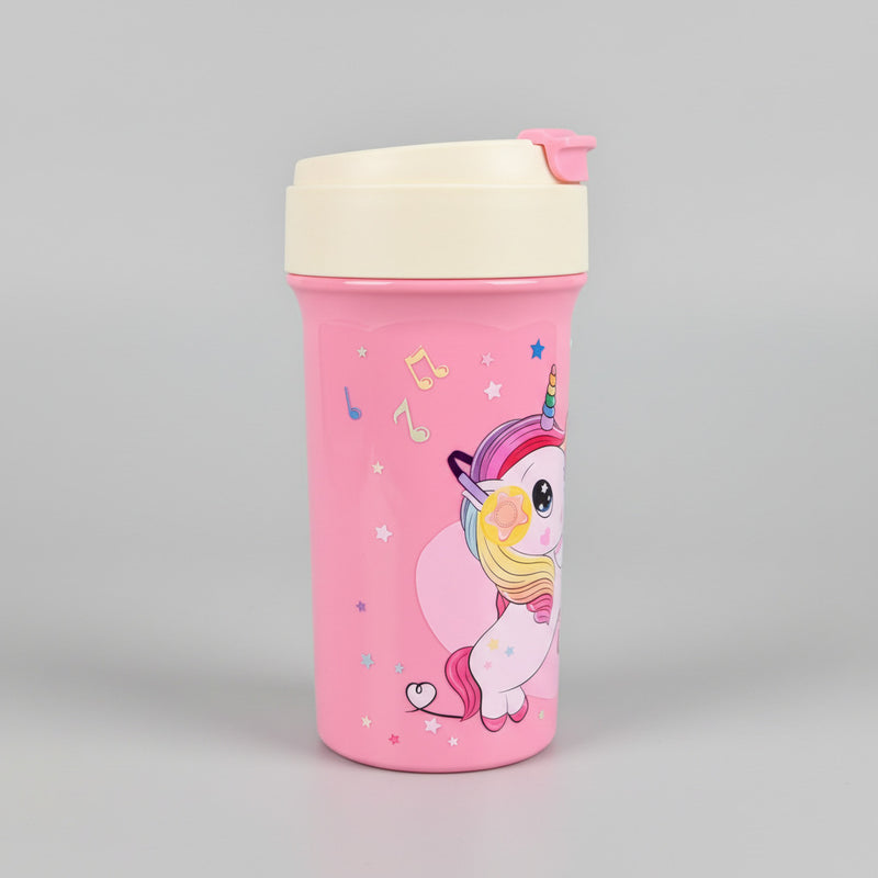 Pink Unicorn Printed Plastic Water Bottle For Kids - 400 ML - Project M Shop