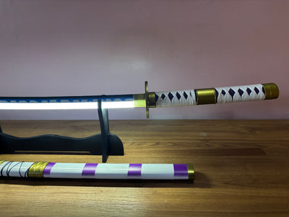 One Piece Wooden LED Katana | Nidai Kitetsu Monkey D Luffy Wooden Sword for Cosplay - Project M Shop