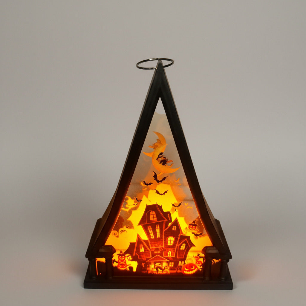 Haunted House  Triangle Shaped Lantern LED Light For Decoration - For Indoor Use - Project M Shop
