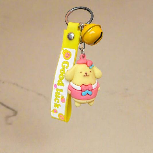 Pompompurin Keychain With Bell and Strap - PVC Rubber Accessory - Project M Shop