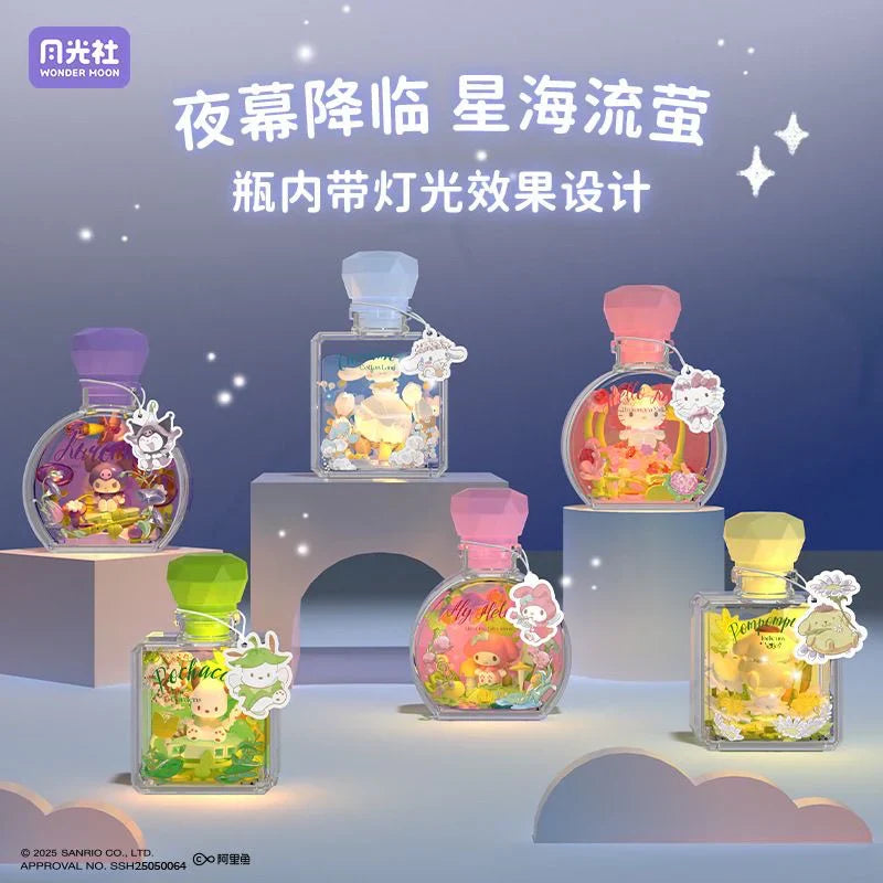 Sanrio Character Flower Angel Hello Kitty, Kuromi, pochacco, My Melody, And Cinnamoroll Block Building DIY Wishing Bottle Blind Box - 1 Random Blind Box
