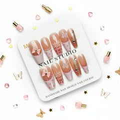 Butterfly Charms with Printed Design Press-On Nails - Size M - Project M Shop