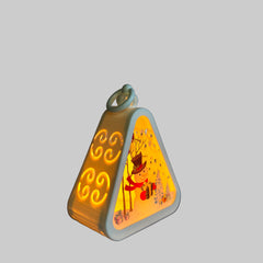Snow-man Triangle Shaped Lantern LED Light For Decoration - For Indoor Use (White) - Project M Shop