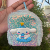 Cinnamoroll Fluffy Coin Purse Keychain – Mini Wallet Charm