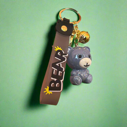 Purple Bear Keychain - High Quality Acrylic Accessory with Strap - Project M Shop