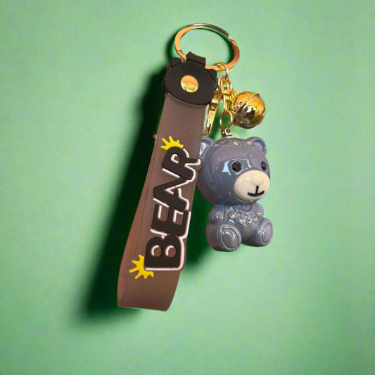 Purple Bear Keychain - High Quality Acrylic Accessory with Strap - Project M Shop