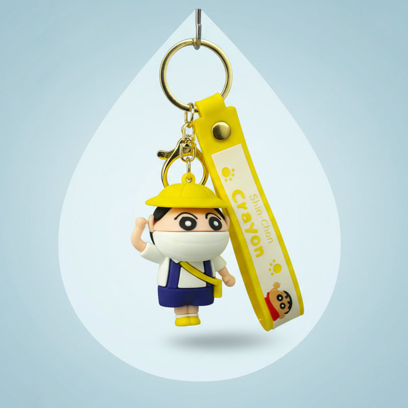 Shin-chan Keychain with Yellow Cap - Premium PVC Collectible - Project M Shop
