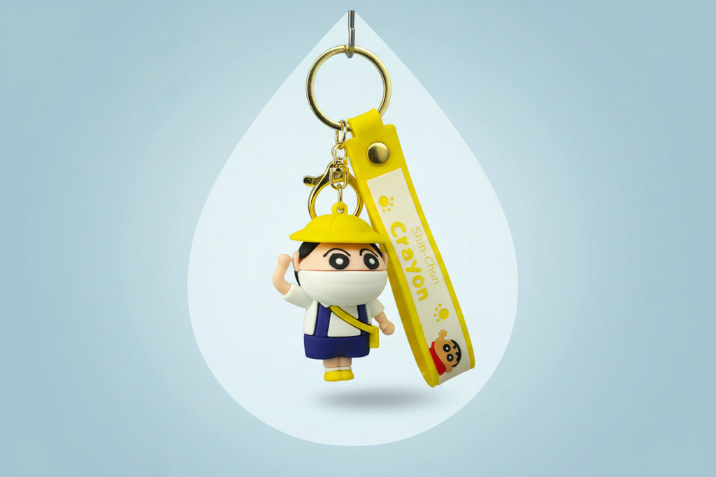 Shin-chan Keychain with Yellow Cap - Premium PVC Collectible - Project M Shop