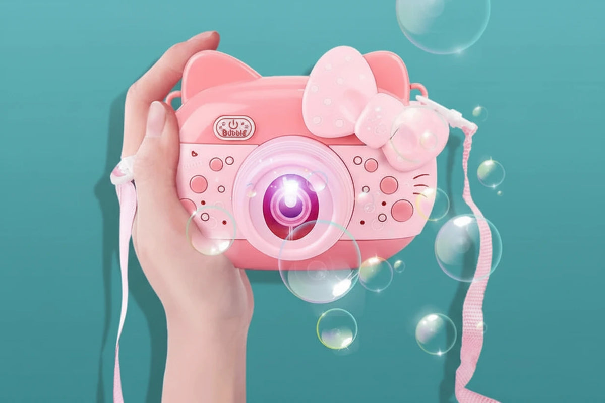Hello Kitty Bubble Camera Toy with Light and Music for Kids