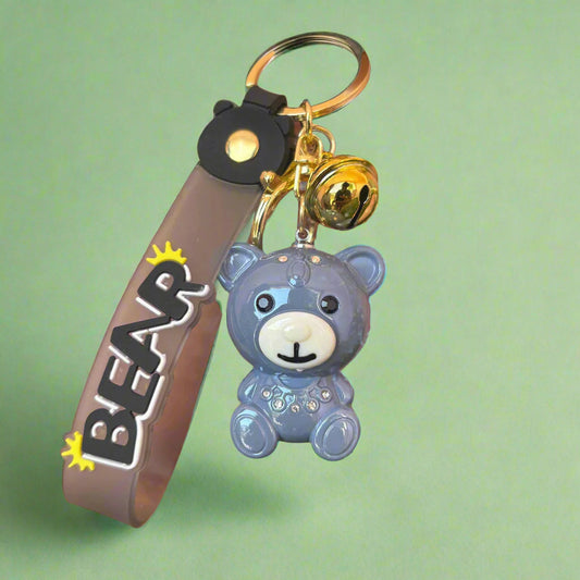 Purple Bear Keychain - High Quality Acrylic Accessory with Strap - Project M Shop