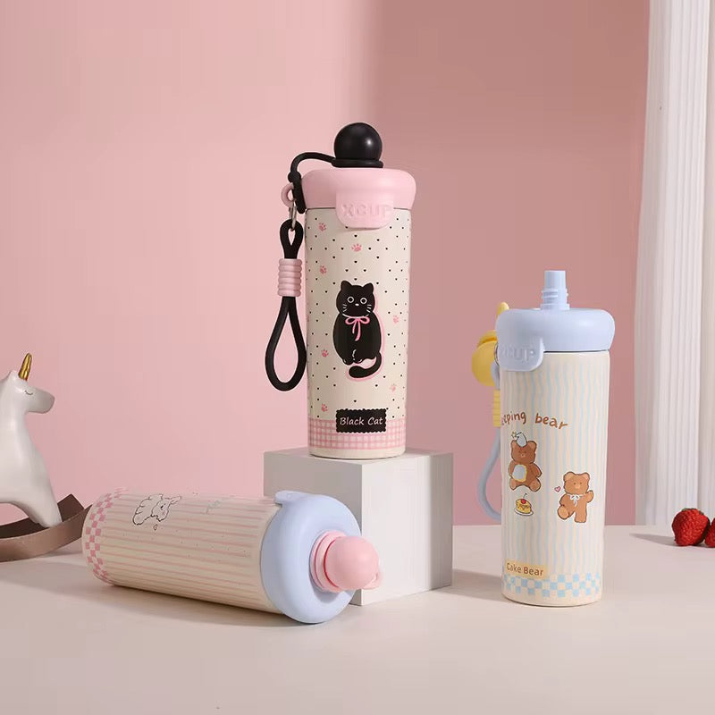 Cute Cartoon Quirky Stainless Steel Cup - 600 ML - Random Color - Project M Shop