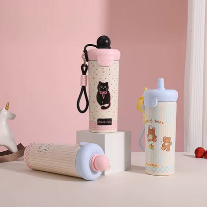 Cute Cartoon Quirky Stainless Steel Cup - 600 ML - Random Color