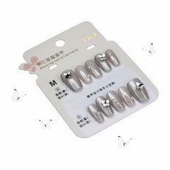 Metallic Butterfly & Pearl Press-on Nails - M Size - Project M Shop