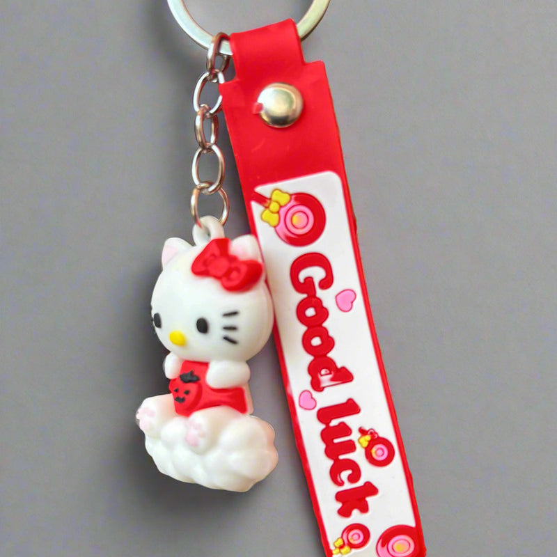 Hello Kitty Keychain PVC Rubber with Strap - Project M Shop