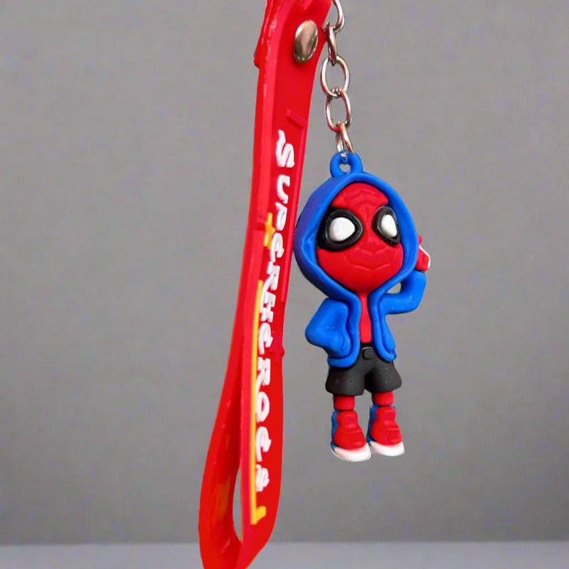 Spider-man Keychain - PVC Rubber Keychain with Strap - Project M Shop