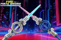 Double Headed Telescopic Light Saber Toy With LED Lights and Rotating Handle - Silver Color - Project M Shop