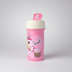 Pink Unicorn Printed Plastic Water Bottle For Kids - 400 ML - Project M Shop