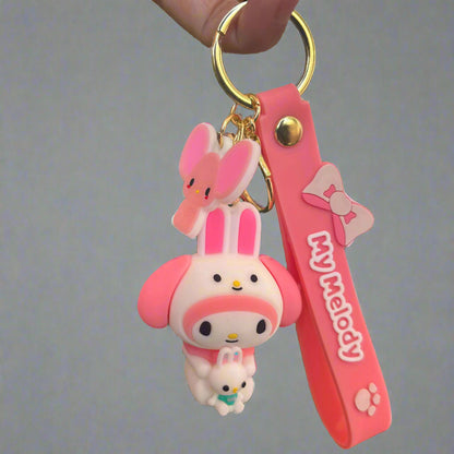 My Melody 3D PVC Keychain with Strap - High Quality Keyring - Project M Shop