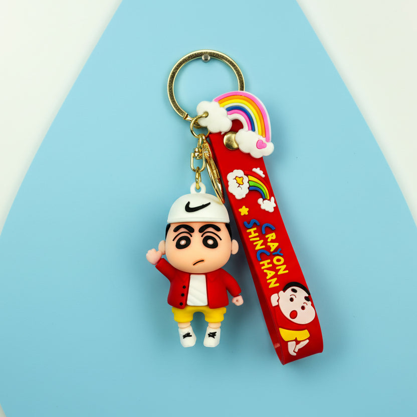 Shin-chan PVC Keychain with White Cap & Red Jacket - Premium Quality - Project M Shop