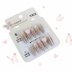 Heart & Kitty Charms Beautiful Press-On Nails - Size S - Project M Shop