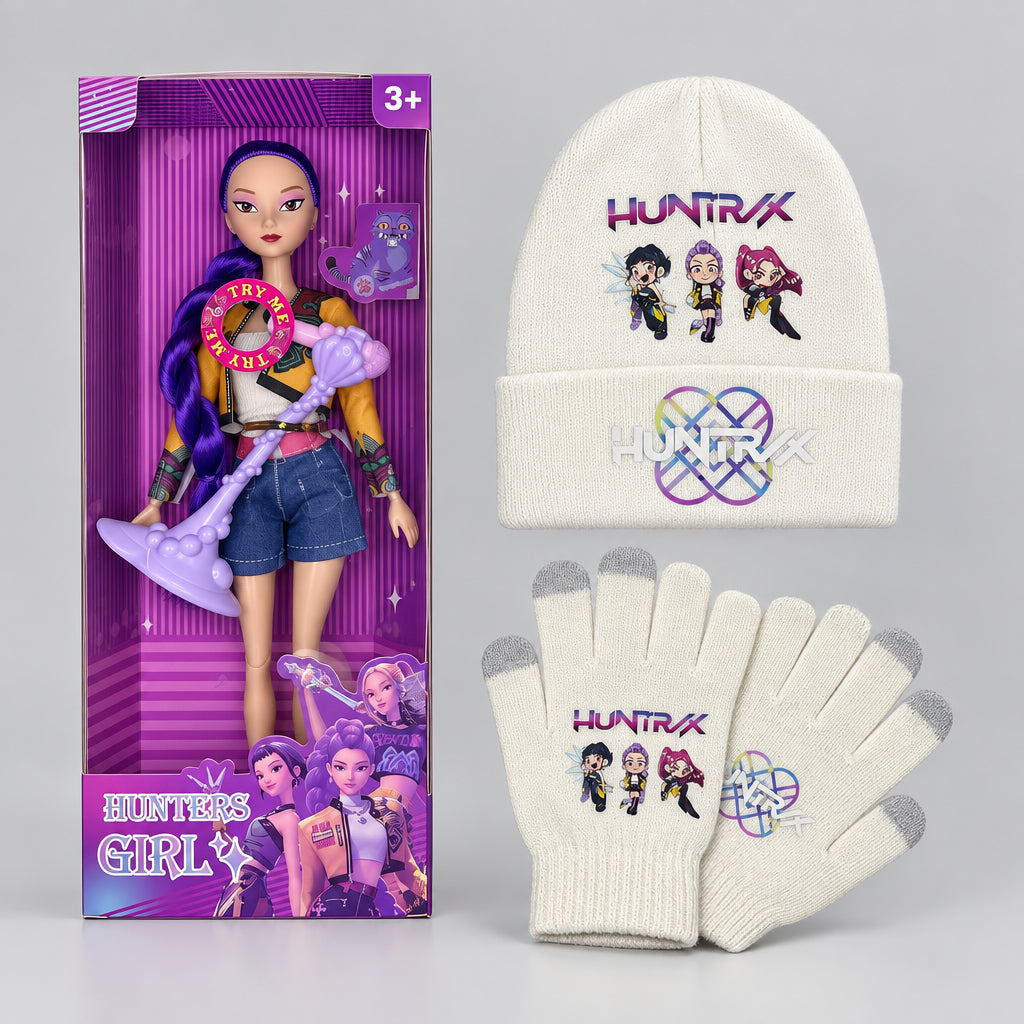 K-Pop Demon Hunter HUNTR/X Musical Doll + Beanie & Gloves Combo - photo 3