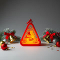 Snow-man Triangle Shaped Lantern LED Light For Decoration - For Indoor Use (Red) - Project M Shop