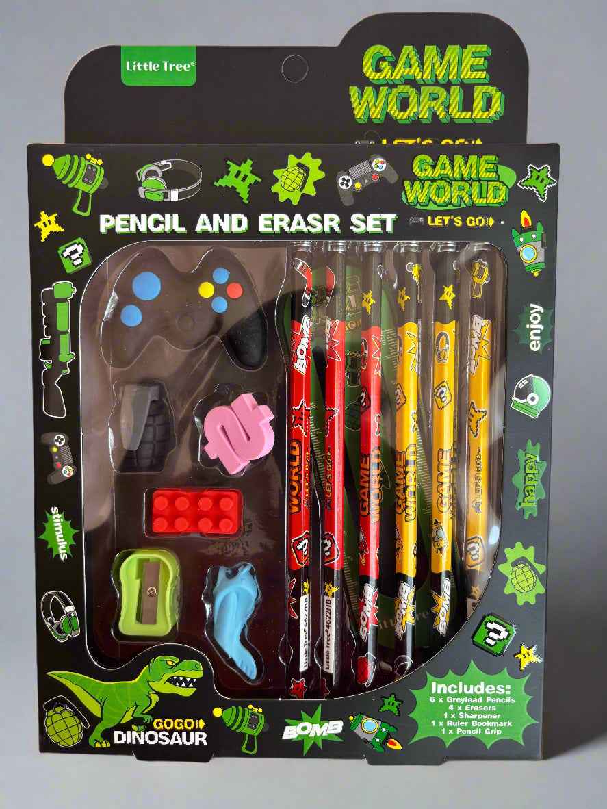 Game World Stationery Set – 13 PCs Gaming-Themed School Kit