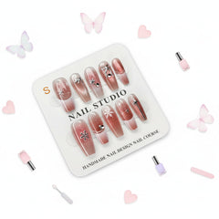 Snow Flake Charm Glossy Press-On Nails - Size S - Project M Shop