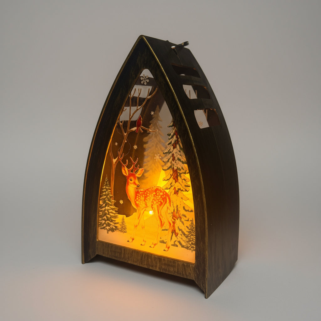 Reindeer Tringle Shaped Lantern LED Light For Decoration - For Indoor Use - Project M Shop