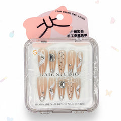 Sparkling Gemstone Beautiful Long Press-On Nails - Size S - Project M Shop