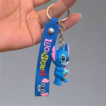 Smiling Stitch Keychain with PVC Rubber Strap - Project M Shop