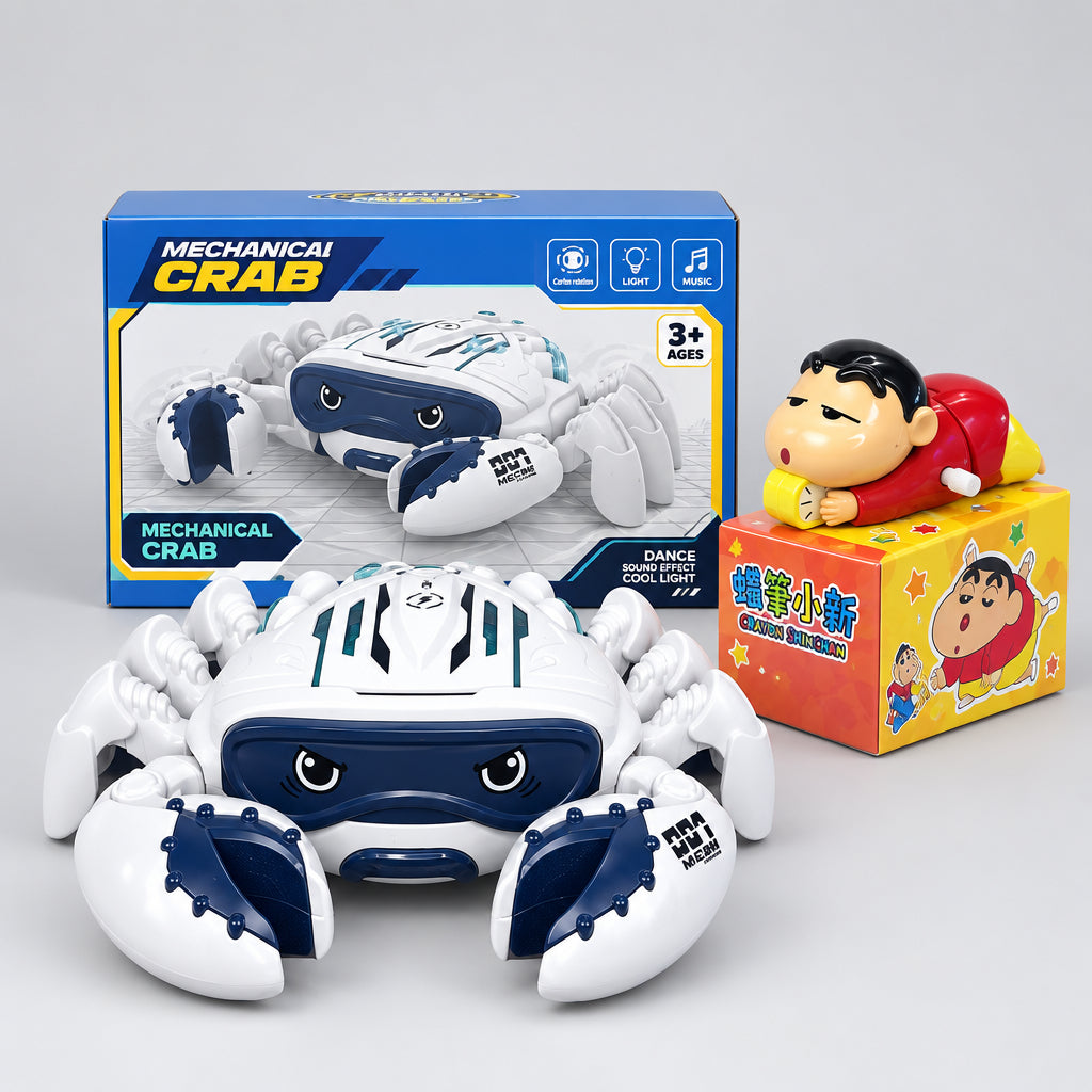 Electric Musical Crawling Crab + Shinchan Crawling Toy Combo - photo 4