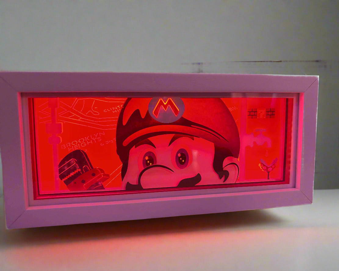 Super Mario LED Night Lamp – Retro Gaming Paper Craft Light