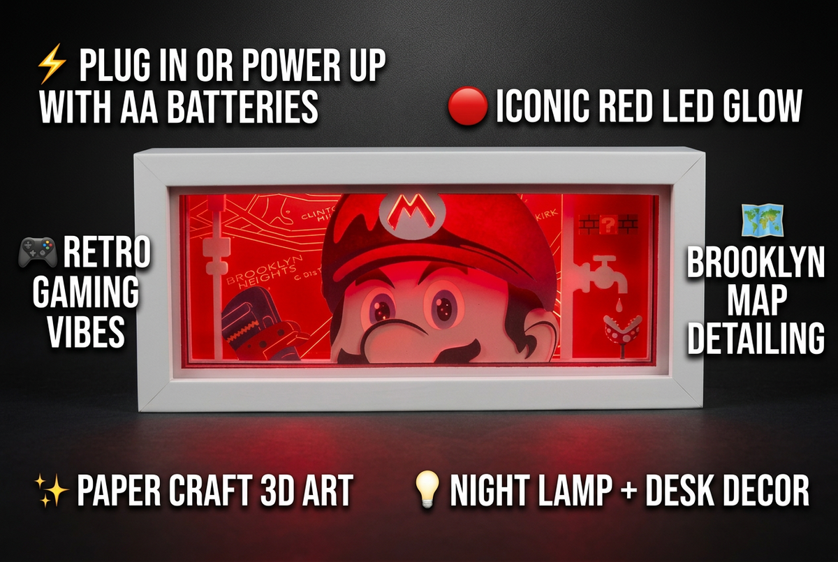 Super Mario LED Night Lamp – Retro Gaming Paper Craft Light - photo 1