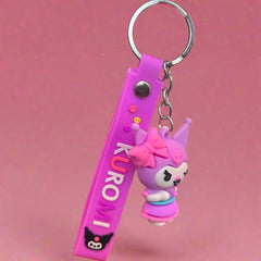 Kuromi PVC Keychain - Purple Rubber Keychain with Strap - Project M Shop